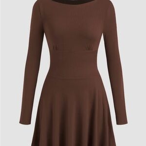 Cider Chocolate Long Sleeve Dress